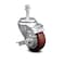 Service Caster 3 Inch Maroon Polyurethane Wheel Swivel 3/8 Inch Threaded Stem Caster with Brake SCC-TS20S314-PPUB-MRN-TLB-381615 - alternate 1